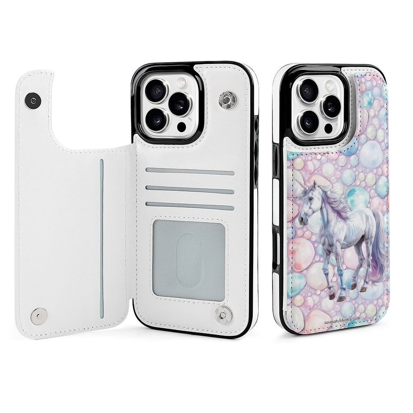 Unicorn, iPhone 16 Faux Leather Wallet Case