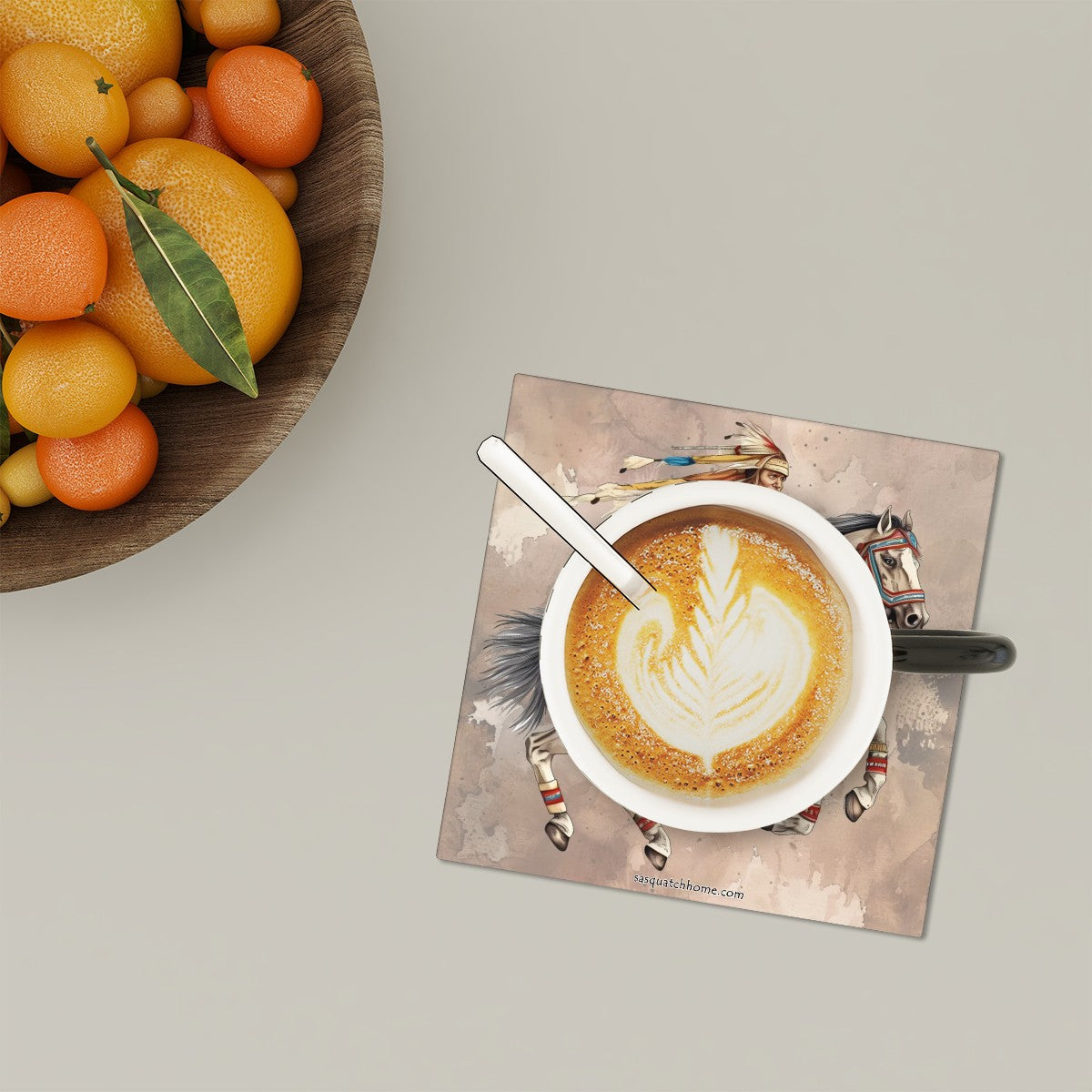 Native American, Square Ceramic Coasters 6 pcs