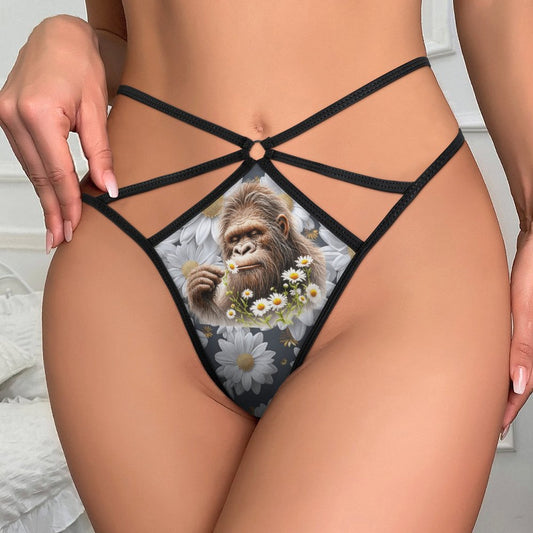 Bigfoot / Sasquatch Flowers, Sexy G String Thong for Women