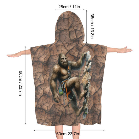 Sasquatch, Bigfoot Sports, Hooded Terry Cloth Pullover Towel for Kids, Children