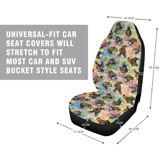 6 Alien Design, Set of 3 Auto Seat Covers