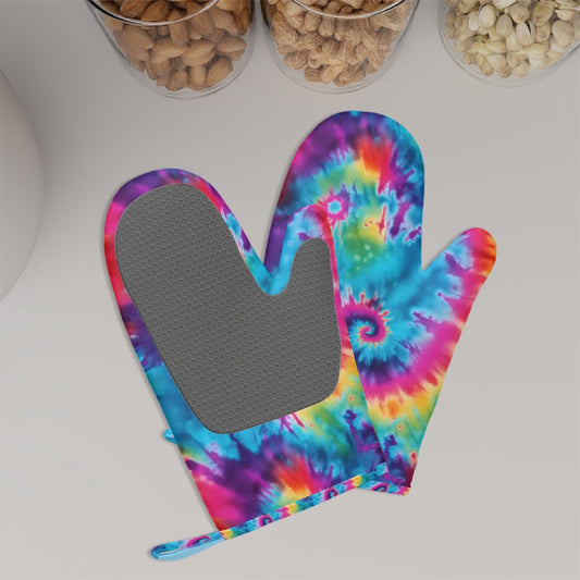 19 Tie Dye Designs, Heat Resistant Silicone Oven Mitts Set