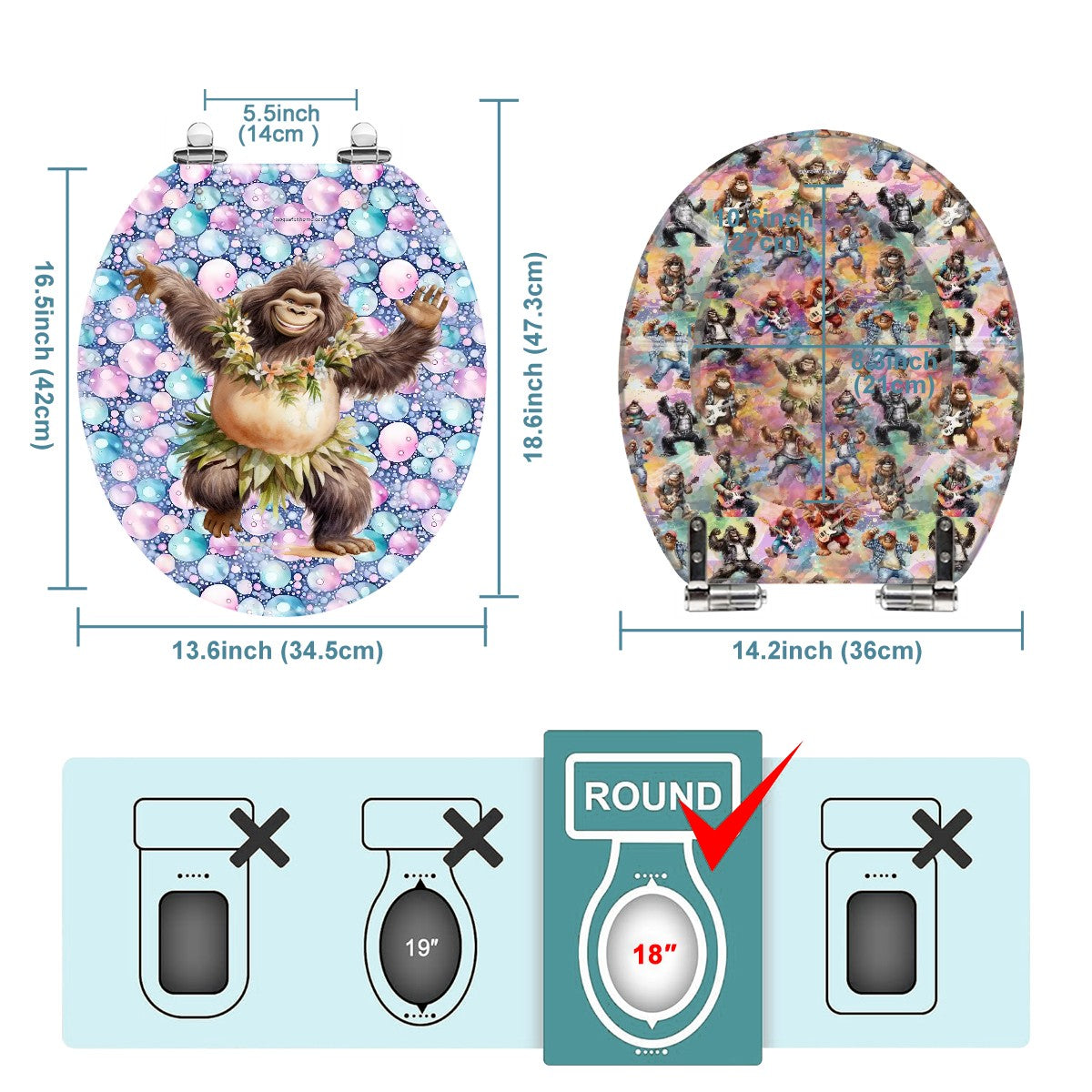 Bigfoot / Sasquatch Universal Toilet Seat / Cover