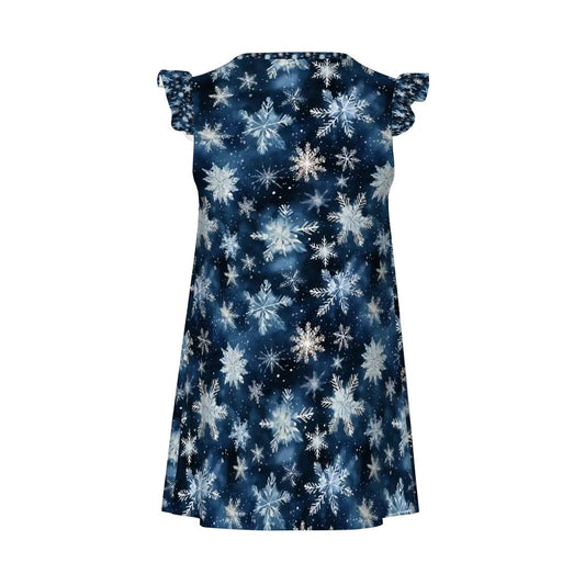 Sasquatch Santa & Girl, Girl's Flutter Sleeve Nightgown