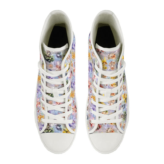 6 Fairy Designs, Women's High Top Canvas Shoes