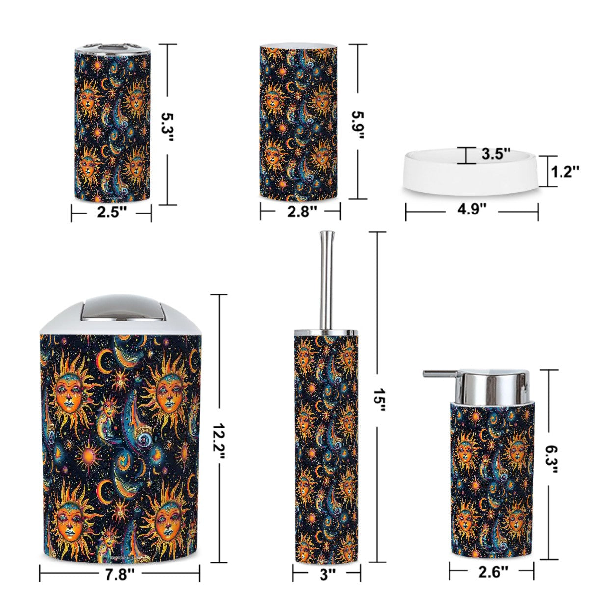 Astronomy Design, 5 Piece Bathroom Décor Set