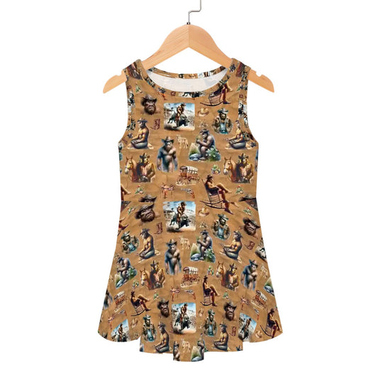 Sasquatch Themed Girls Polyester Sleeveless Dress