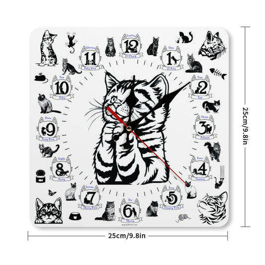 Praying Kitten Square Wall Clock