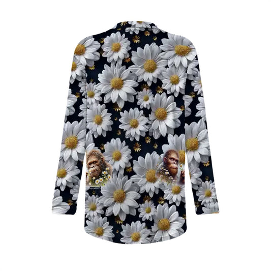 Beautiful Flower Women's Long-Sleeved Cardigan