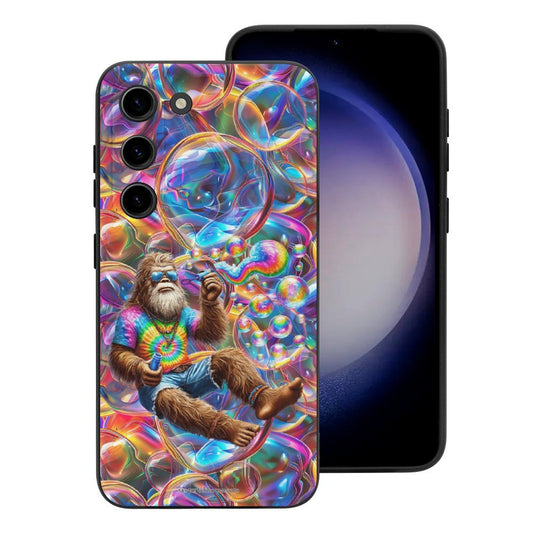 Hippie Bigfoot / Sasquatch Blowing Bubbles, Samsung S23 Series TPU Cell Phone Case