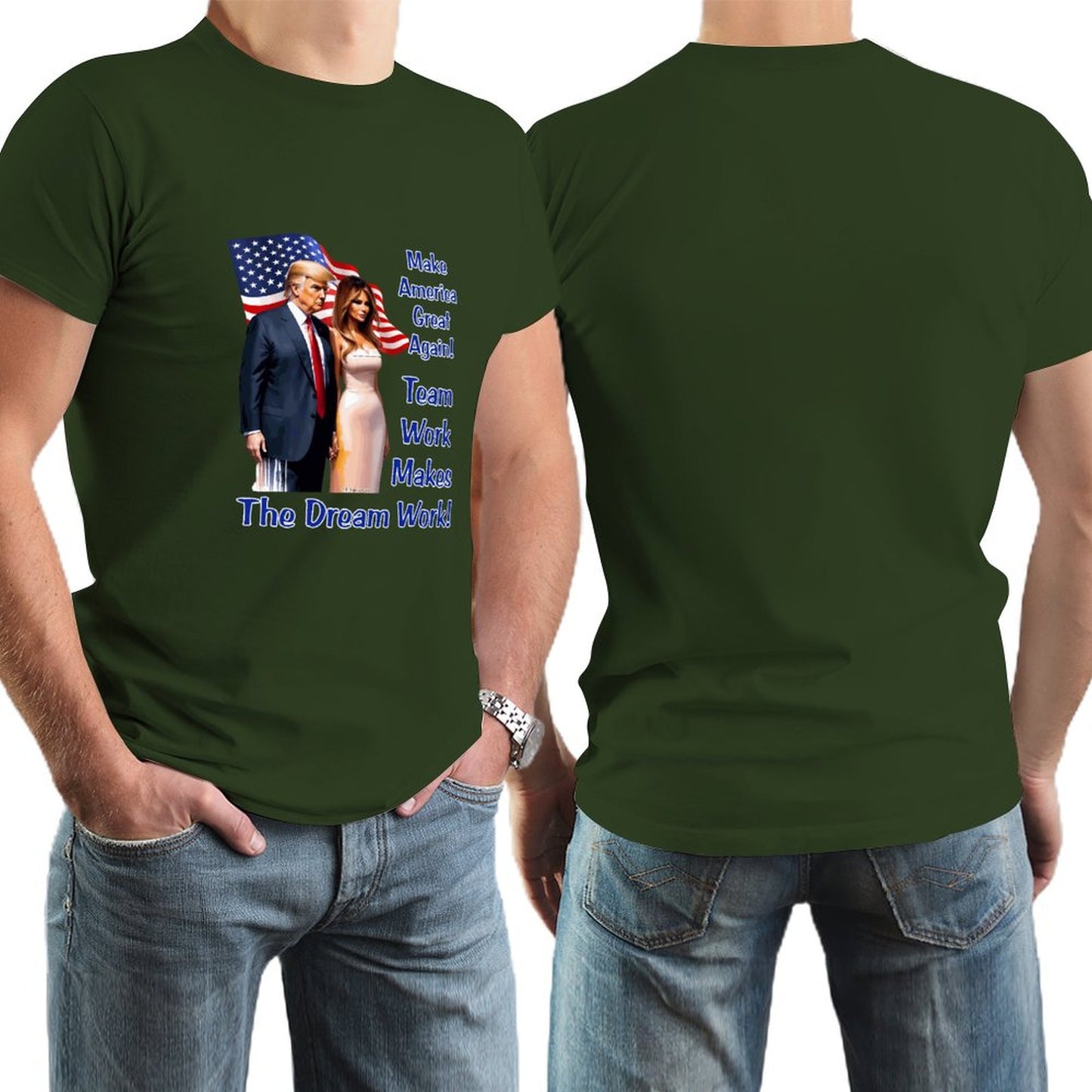 "Team Work makes the Dream work..", Donald Trump, Short Sleeve Cotton T-shirt