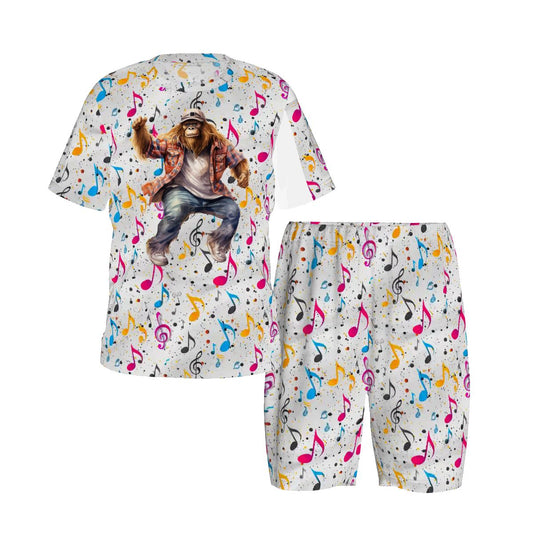 Dancing Sasquatch / Bigfoot, Pajama Sets for Kids Crew Neck Short Sleeve