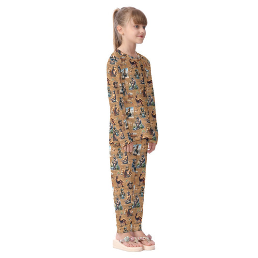 Bigfoot Sasquatch 18 DESIGNS Children Pajama Long 2 Piece Set. set 2 of 2