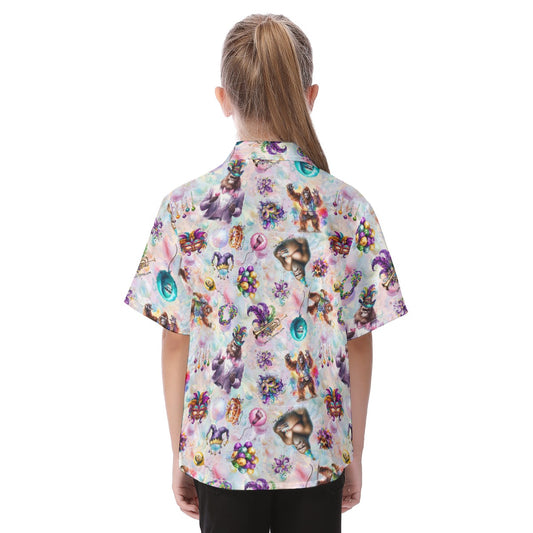 Bigfoot Mardi Gras, Kid's Hawaiian Vacation Shirt