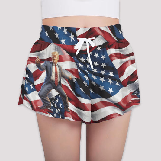 Donald Trump Dancing, Girls Sports Culottes, Butterfly Shorts w/ Pocket