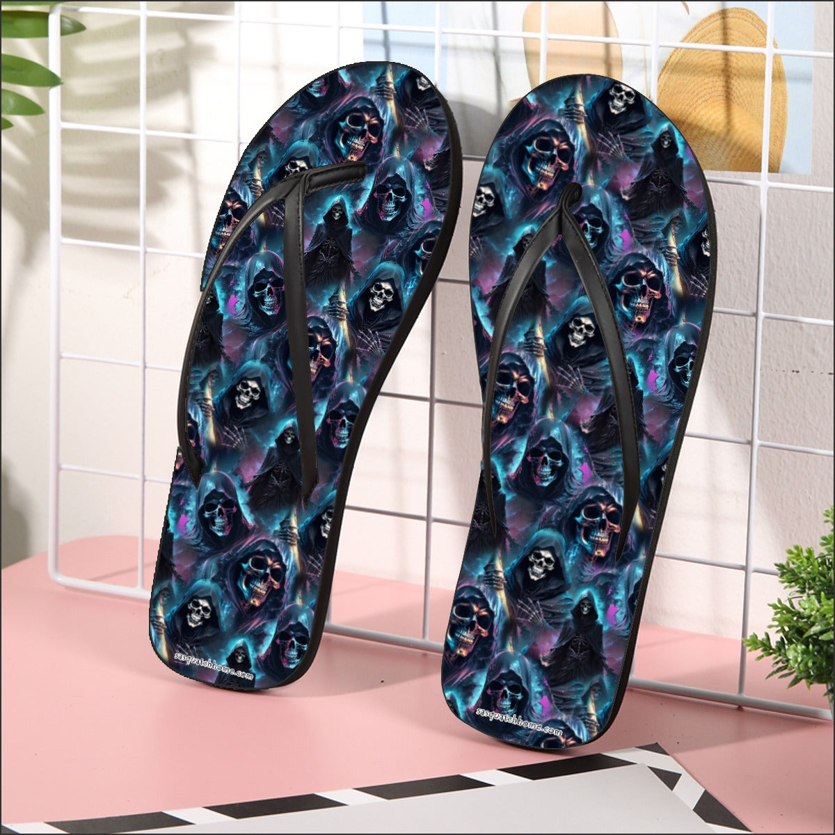 Grim Reaper, Men’s Flip Flops, Summer Shoes