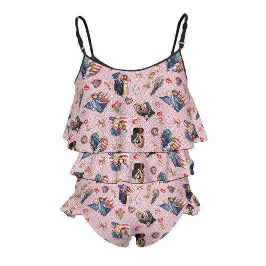 Girls 2 piece Ruffle Swimsuit, Girl's Bikini - Trump Designs 11-20