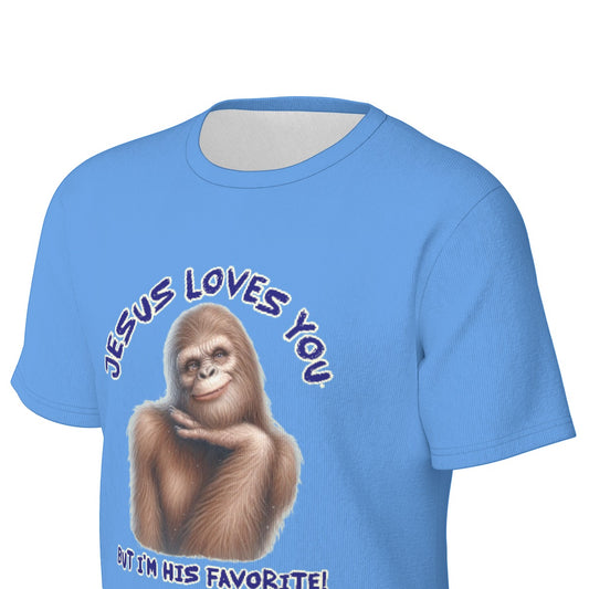 Bigfoot / Sasquatch "Jesus loves you..", Unisex Short Sleeve O-Neck Cotton T Shirt