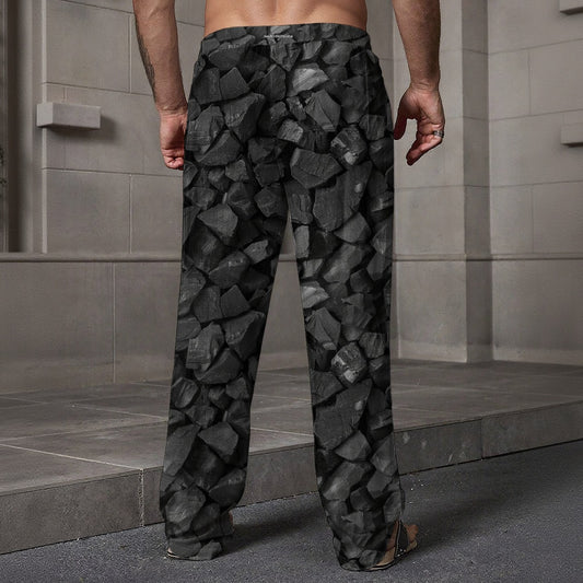 Dragon on Stone, Men’s Loose Casual Pants W/ Pocket