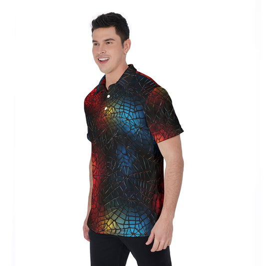 Colored Spiderwebs, Men's Polo Shirts
