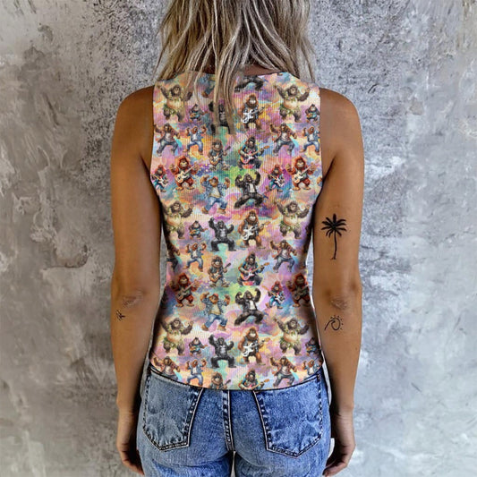 10 Bigfoot Designs, Women's Button Vest