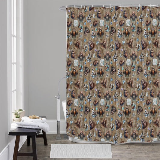 20 Bigfoot / Sasquatch Designs, Polyester Shower Curtain in 4 sizes