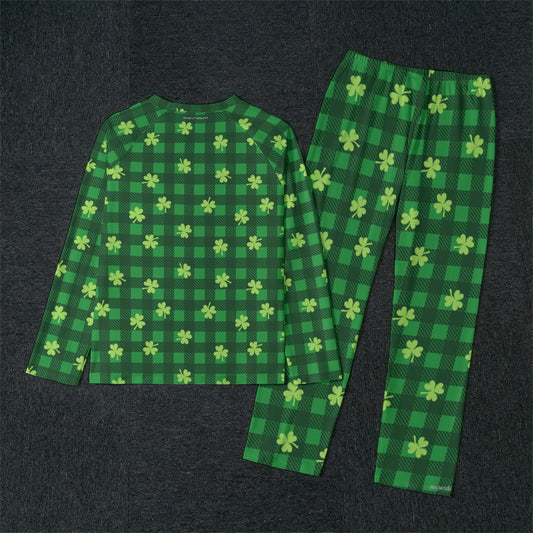 Bigfoot / Sasquatch St Patrick, Men’s Raglan Sleeve Pajamas with Wide Ankles