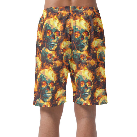 Flaming Skulls, Men’s Lightweight Casual Shorts
