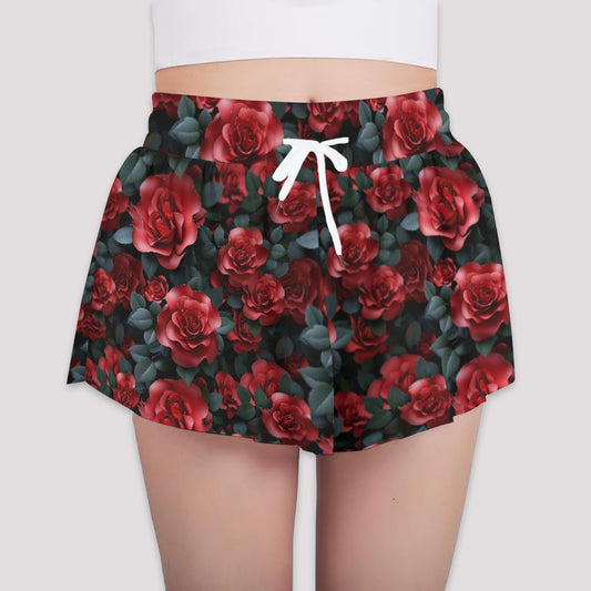 10 Flower Design, Girls Sports Culottes, Butterfly Shorts w/ Pocket