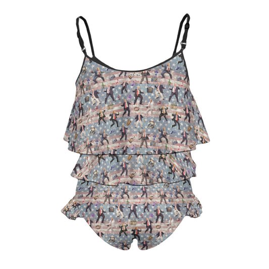 Children's 2 piece Ruffle Swimsuit, Girl's Bikini - Donald Trump Designs 1