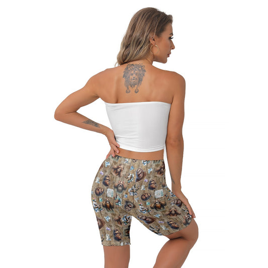 10 Bigfoot / Sasquatch Designs, Women’s Thigh High Shorts