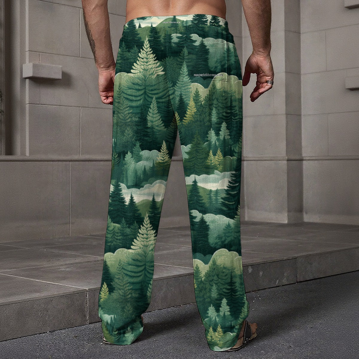 Bigfoot / Sasquatch Campfire, Men’s Loose Casual Pants W/ Pocket