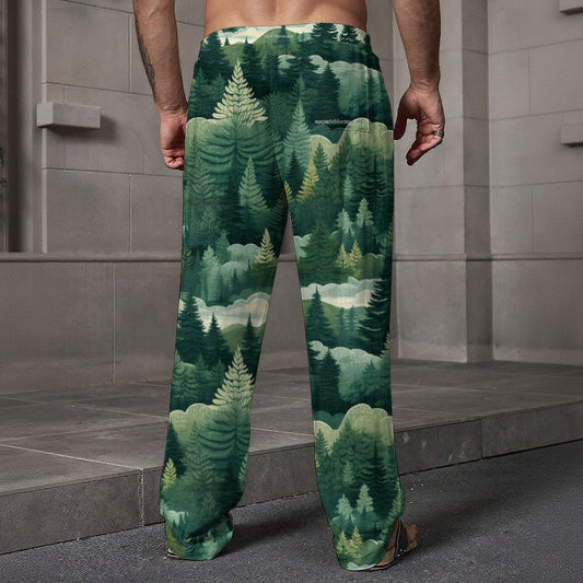 Bigfoot / Sasquatch Campfire, Men’s Loose Casual Pants W/ Pocket