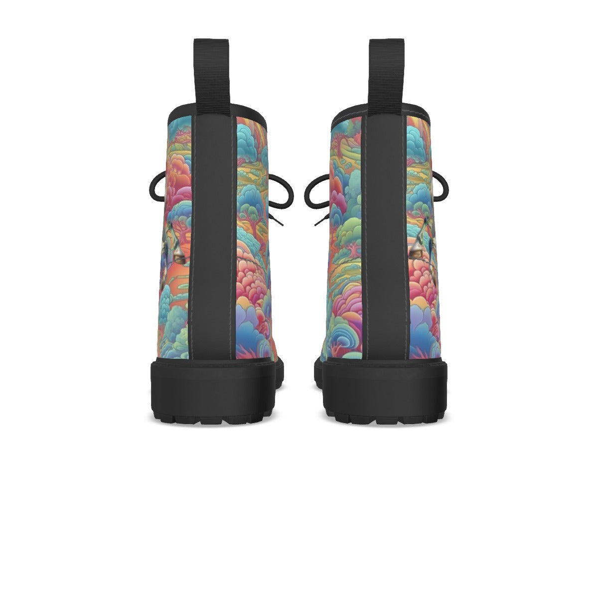 Rainbow & Unicorn, Women's Martin Short Boots With Black Bottom