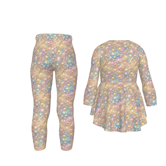 Rainbow Fairy 2, Girls 2 Piece Casual Suit, Outfit with Ruffle Shirt
