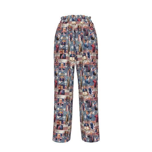 10 Donald Trump Design, Women’s Faux Silk Wide-Leg Pants
