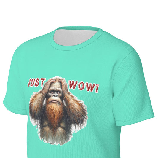 Bigfoot / Sasquatch "Just Wow", O Neck Cotton T Shirt