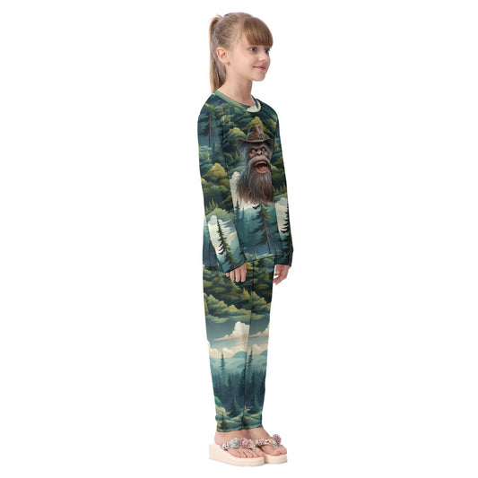 Sasquatch in the Woods, Kid's Long Pajamas Set
