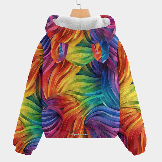 Unicorn & Rainbow, Kid’s Borg Fleece Sweatshirt With Ears