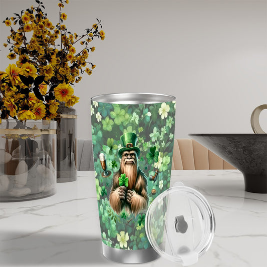 Sasquatch "Leprechaun", Themed 40 oz Travel Coffee Mug with a Straw