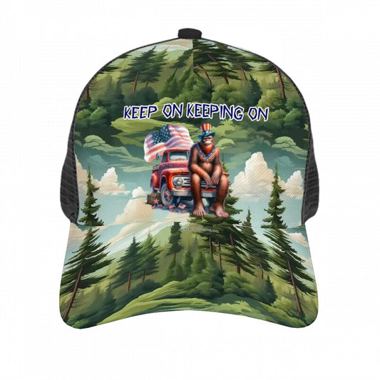 Bigfoot, Sasquatch, "Keep on keeping on", Baseball Cap, Polyester Twill