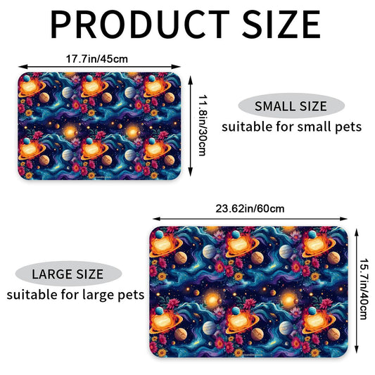 12 Galaxy / Outer Space Designs, Waterproof Pet Food Mat