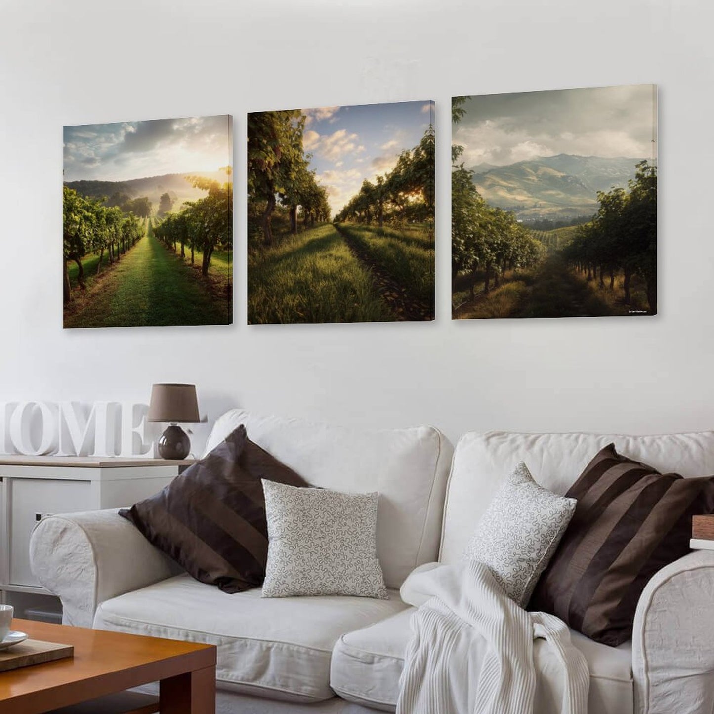 Vineyards Canvas Wall Art -16”x 20” (x3) - Made In USA