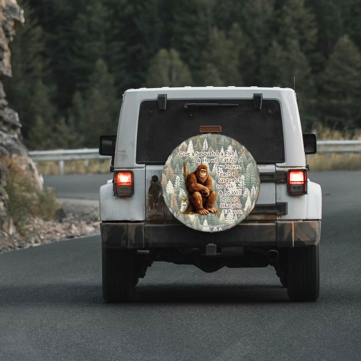 Teach Sasquatch Sasquatch Bigfoot Tire Cover - Protect Your Spare with Style