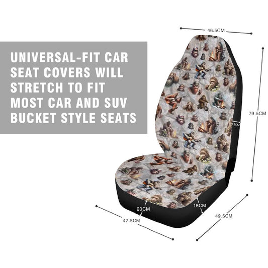 20 Bigfoot / Sasquatch Designs, Car Seat Covers Full Set - Sasquatch Seat Covers, Sasquatch Car Set, Car Accessory