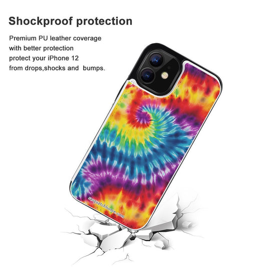 iPhone 12 Series Cell / Mobile phone Flip wallet case - 19 Tie Dye Designs