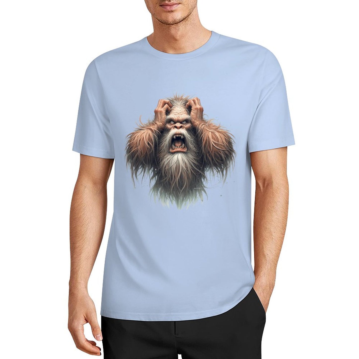 Bigfoot - Sasquatch Frustrated Short Sleeve Cotton T-Shirt