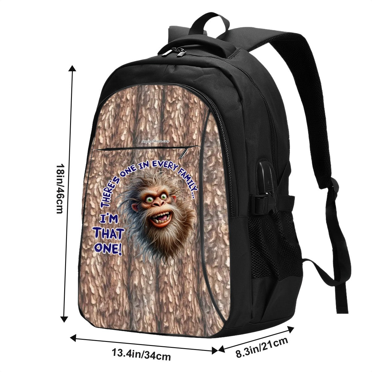 Bigfoot / Sasquatch "I'm that one.." Large Capacity, Oxford Travel, Laptop Bag with USB Charger