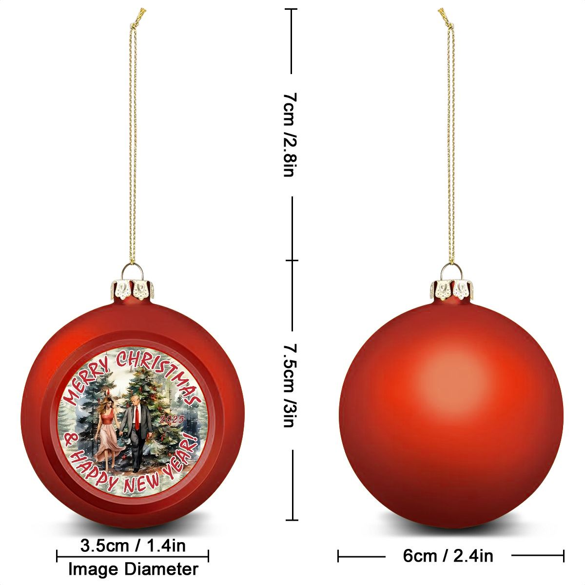 Don & Melania Trump, Christmas Ball Ornament, Tree Decoration, Holiday Décor