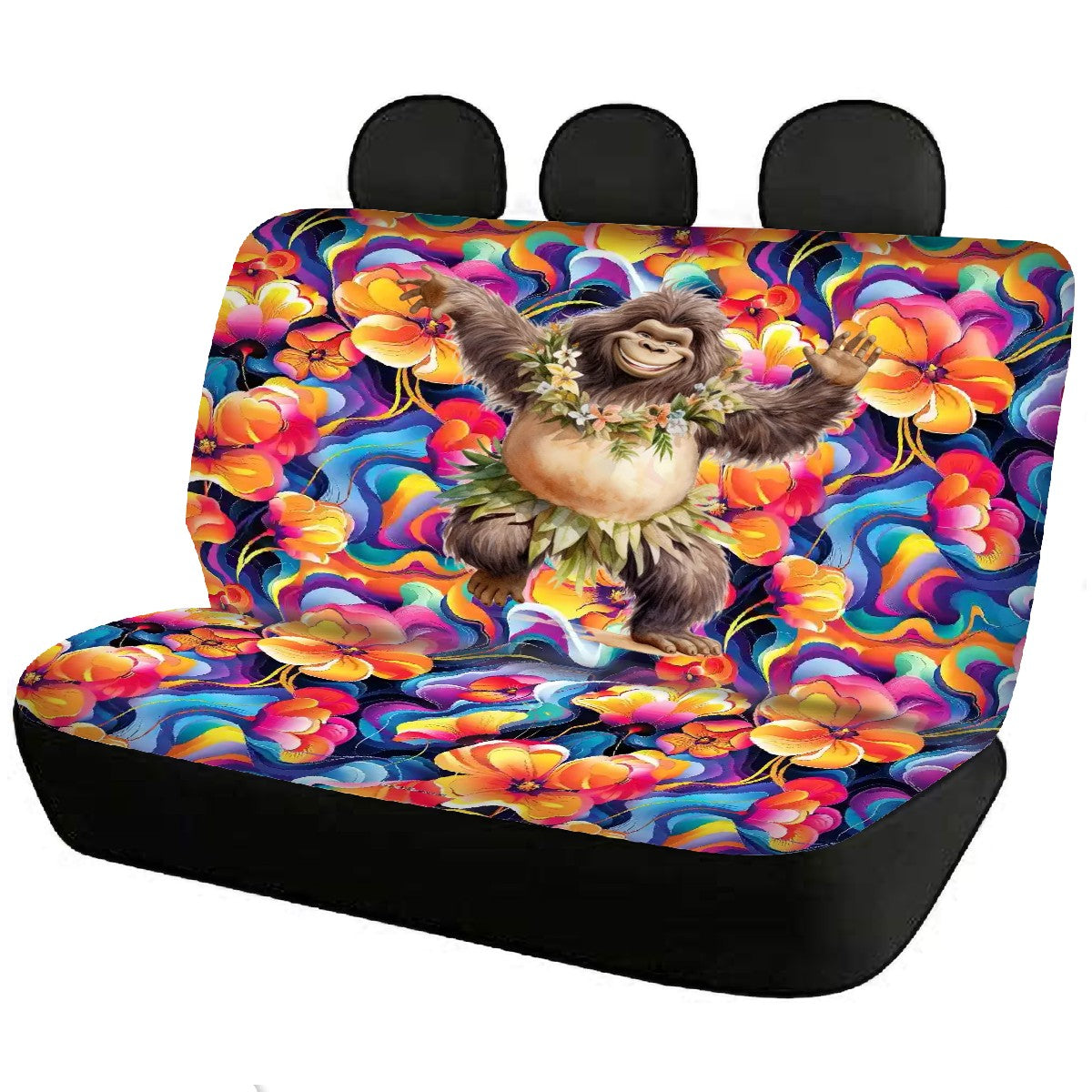 Hawaiian Bigfoot / Sasquatch, Car Seat Covers, Full 7 Piece Set